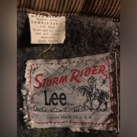 Men’s Lee Storm Rider Denim Jacket, blanket wool lined, corduroy collar size S - Picture 2 of 9